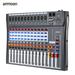 ammoon 120S-USB 12 Channels Mic Line Audio Mixer Mixing Console Wireless BT Connection USB XLR Input 3-band EQ 48V Phantom Power with Power Adapter