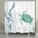 Laural Home Beach Therapy Turtle Shower Curtain 71x72