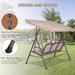 Adjustable Luxury Outdoor Porch Swing Chair With Cup Holders, Cushions, Pillows, Canopy for 3 Persons