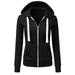 Dtydtpe 2024 Clearance Sales Shacket Jacket Women Patchwork Solid Color Hooded Zipper Casual Sport Coat Womens Long Sleeve Tops Winter Coats for Women