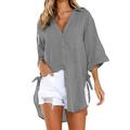 Full Sleeve Tops for Women Pile Pants Womens Button Loose Long Casual T-Shirt Ladies Tops Blouse Dress Cotton Shirt Women s Blouse Long Skirts Long Sleeve Denim Shirt for Women