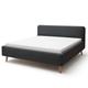 Lit scandinave capitonné en tissu anthracite 180x200