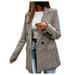 Dtydtpe Clearance Sales Shacket Jacket Women Vintage Button Down Lapel Collar Double Flap Detail Plaid Blazers Womens Long Sleeve Tops Winter Coats for Women