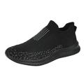 KaLI_store Non Slip Shoes Men s Light Sneakers Tennis Running Slip-on Shoes Casual Walking Work Cross Training Shoes Fashion Gym Trainer Black 9