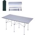 Portable Folding Lightweight Aluminum Camping Picnic Table Compact Roll Top Table with Carry Bag