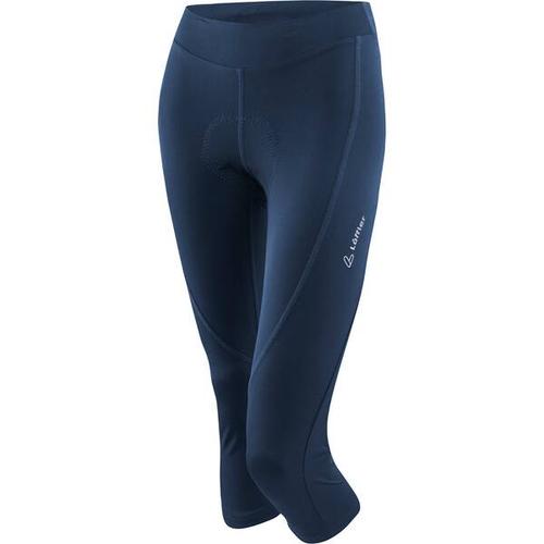 LÖFFLER Damen Tight W 3/4 BIKE TIGHTS TOUR II, Größe 46 in Blau