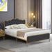 House of Hampton® Felando Queen Bed, Tufted Upholstered Bed, Platform Bed Faux leather/Linen in Black | Full | Wayfair
