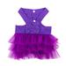 LA TALUS Puppy Skirt Sleeveless All-match Breathable Pet Dogs Tulle Dress for Summer Purple L