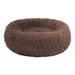 LANON Round Plush Pet Bed for Dogs & Cats Fluffy Soft Warm Calming Bed Sleeping Kennel Nest 60CM Brown