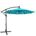 UBesGoo 10ft Patio Umbrella Solar Powered LED Lighted Sun Shade Waterproof 8 Ribs Umbrella Turquoise