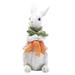 Easter Bunny Standing Rabbit Garden Statue Animal Statue Yard Sculpture Ornaments for Yard Patio Lawn Flowerbed Deck White Radish