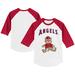 Toddler Tiny Turnip White/Red Los Angeles Angels Teddy Boy 3/4-Sleeve Raglan T-Shirt