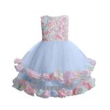 2DXuixsh Lavender Dress Baby Toddler Girls Dress Skirt Princess Dress Flower Dress Wedding Dress for Children Clothes Fashion Party Dress Shoes for Girls Blue Size 120