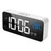 LED Display Digital Alarm Clock USB Charging Port Sound Control Alarm Ringtones Volume and Brightness Adjustable 12/24 H Snooze Function Bedroom Alarm Clock