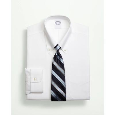 Brooks Brothers Men's Stretch Supima Cotton Non-Iron Pinpoint Oxford Button-Down Collar Dress Shirt | White | Size 15½ 33