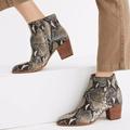 Madewell Shoes | Madewell Rosie Ankle Boot Snake Embossed Leather(6)|*Padded Insoles= Xtr Comfy* | Color: Brown/Tan | Size: 6