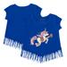 Girls Youth Tiny Turnip Royal New York Mets Unicorn Fringe T-Shirt