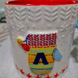 Anthropologie Dining | Anthropology Mitten Cup. Large 19 Ounce Letter "A" . | Color: Red/White | Size: 19 Ounce