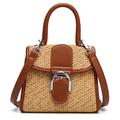 Boshiho Retro Straw Woven Handbag Womens Small Cross Body Bag Shoulder Messenger Satchel, Brown - Small