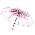 Umbrella Clear Umbrella 3 Fold Umbrella Lights Women's Umbrella Wind Resistant (Color : Pink)