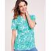 Blair Women's Essential Knit Short Sleeve Henley - Green - M - Misses
