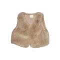 Next Faux Fur Vest: Tan Print Jackets & Outerwear - Size 18-24 Month