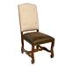 Bloomsbury Market Abbagail Side Chair Wood/Upholstered/Genuine Leather in Brown | 45.5 H x 20 W x 28 D in | Wayfair