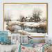 Design Art Arkansas Farm in Winter - Print on Canvas Metal in Gray/White | 16 H x 32 W x 1 D in | Wayfair FL58230-32-16-GD