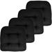 Winston Porter Premium Thick Patio Pad Tufted 19 x 19 x 4" Solid Outdoor Chair Seat Cushions, 4 Pack in Black | 4 H x 19 W x 19 D in | Wayfair