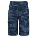 Camo Cargo Kids Shorts - Navy