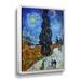 Vault W Artwork Country Road in Provence by Night by Vincent Van Gogh Graphic Art on Canvas Metal in Blue/Brown/Green | 32 H x 24 W x 2 D in | Wayfair