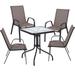 Wildon Home® Woodberry Square 4 - Person 23.76" Long Outdoor Dining Set Glass/Metal in Black | 23.76 W x 23.75 D in | Wayfair