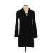 1.State Casual Dress - Shift Collared Long sleeves: Black Print Dresses - Women's Size X-Small