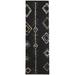 Black/White 96 x 30 x 0.25 in Area Rug - Foundry Select Oriental Machine Woven Polyester in door/Outdoor Area Rug in Charcoal/White Polyester | Wayfair