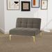 Convertible Chair - Mercer41 Aloria 35.6" W Tufted Polyester Convertible Chair Polyester in Brown | 28.1 H x 35.6 W x 34.12 D in | Wayfair