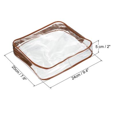 3Pcs Clear PVC Toiletry Bag Makeup Pouch with Zipper