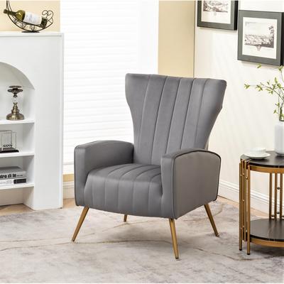 Kaleigh 27.6"W Velvet Sofa Chair with Metal Legs