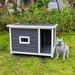 Outdoor Wooden Dog Kennel Cage Dog House Waterproof with Porch Deck