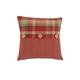 Isles collection Skye Christmas Red Tartan plaid tweed check Button trim Country cushion cover/sham Pillow case