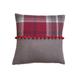 Balmoral Christmas Red Beige Tartan plaid tweed check pompom trim Country cushion cover