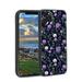 Compatible with iPhone 11 Pro Max Phone Case Pretty-floral-purple-1 Case Men Women Flexible Silicone Shockproof Case for iPhone 11 Pro Max