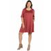 Knee Length Plus Size Pocket T Shirt Dress