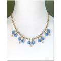 J. Crew Jewelry | J. Crew Blue Crystal Cluster Fashion Statement Necklace Euc | Color: Blue/White | Size: Os