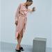 Zara Dresses | Bnwt Zara Pink -Beige Oversized Dress Med Pit To Pit 23, Waist 22 Length 45 | Color: Pink | Size: M