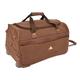 Wheeled Holdall 21" Medium Camel Faux Leather Travel Duffle Cabin Trolley Bag - Norge