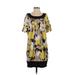 BCBGMAXAZRIA Casual Dress - Shift: Yellow Print Dresses - Women's Size Small