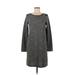 Ann Taylor LOFT Outlet Casual Dress - Sweater Dress: Gray Tweed Dresses - Women's Size Medium