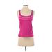 Reebok Active Tank Top: Pink Color Block Activewear - Women's Size X-Small