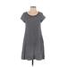 Gap Outlet Casual Dress - A-Line Scoop Neck Short sleeves: Blue Print Dresses - Women's Size Small