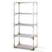 Harp and Finial 66' H x 30' W Etagere Bookcase Glass/Metal in Brown | 66 H x 30 W x 16 D in | Wayfair HFF26365DS
